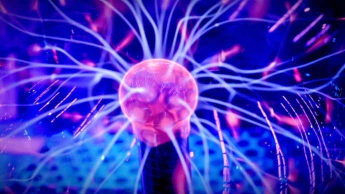 Plasma ball with glowing tendrils of light